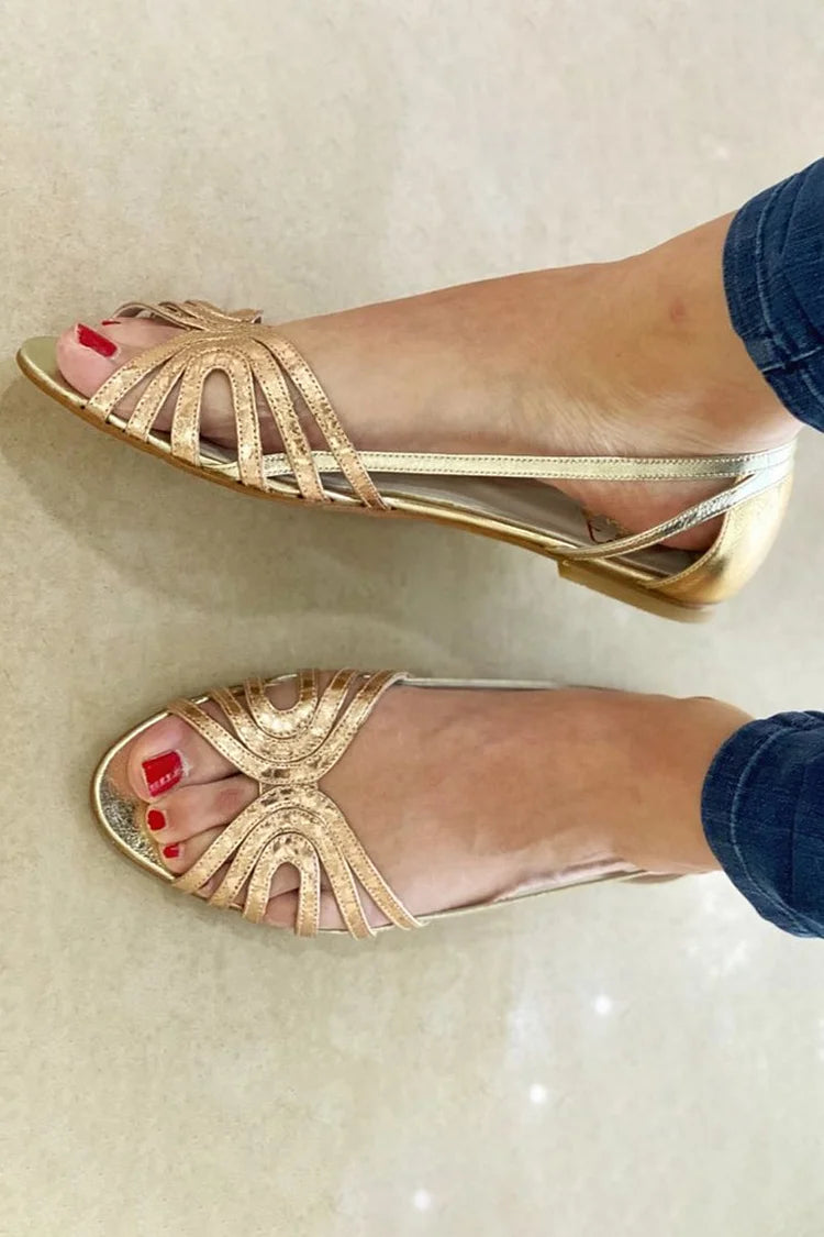 Leonor | Sandalias doradas de Verano
