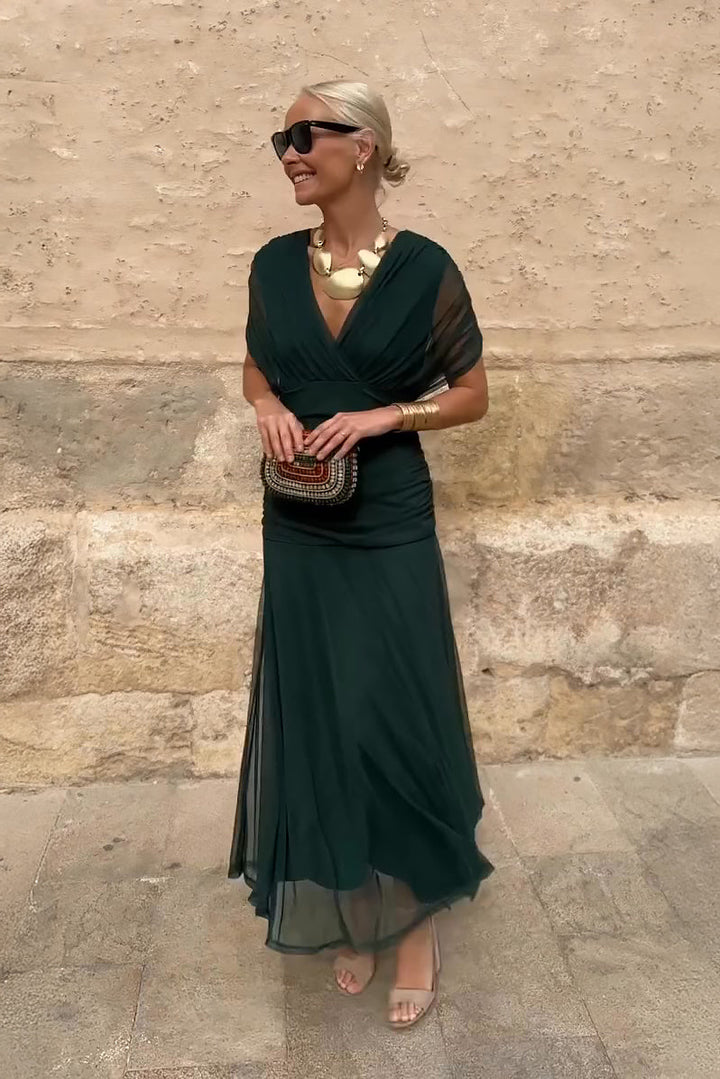 Lucía| Elegante vestido largo de fiesta con escote en V