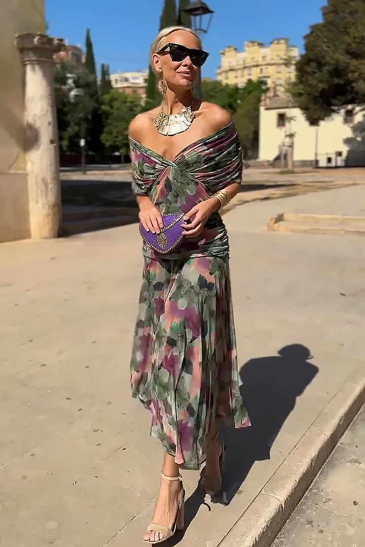 Lucía| Elegante vestido largo de fiesta con escote en V