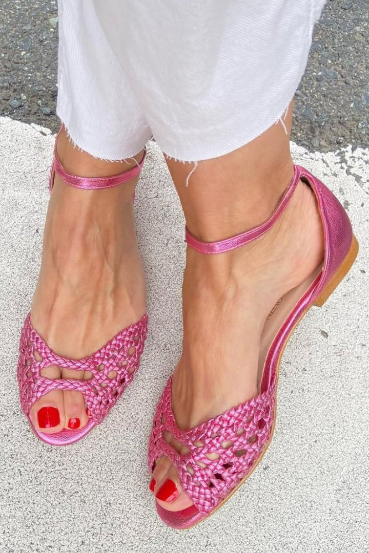 Isabel| Sandalias Doradas Trenzadas