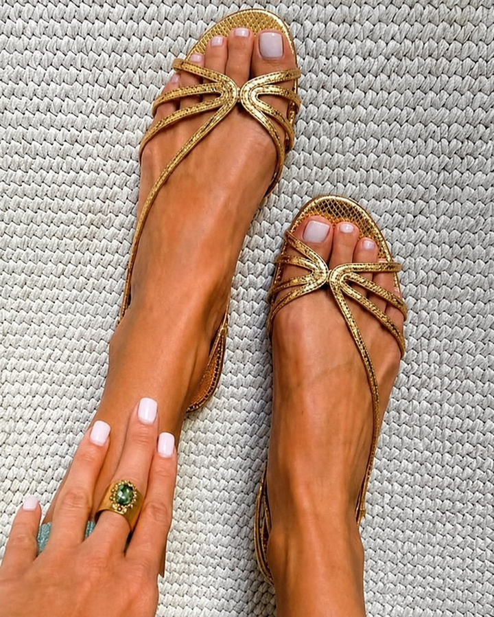 Ginevra | Sandalias Doradas Elegantes
