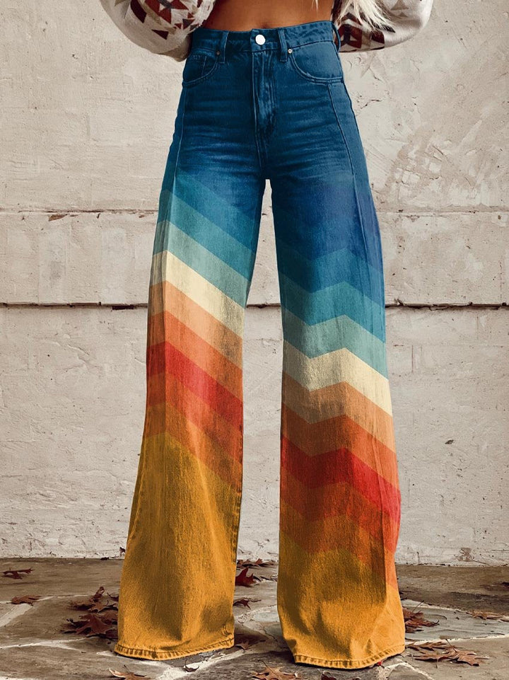 Lola - Pantalón elegante retro en zigzag