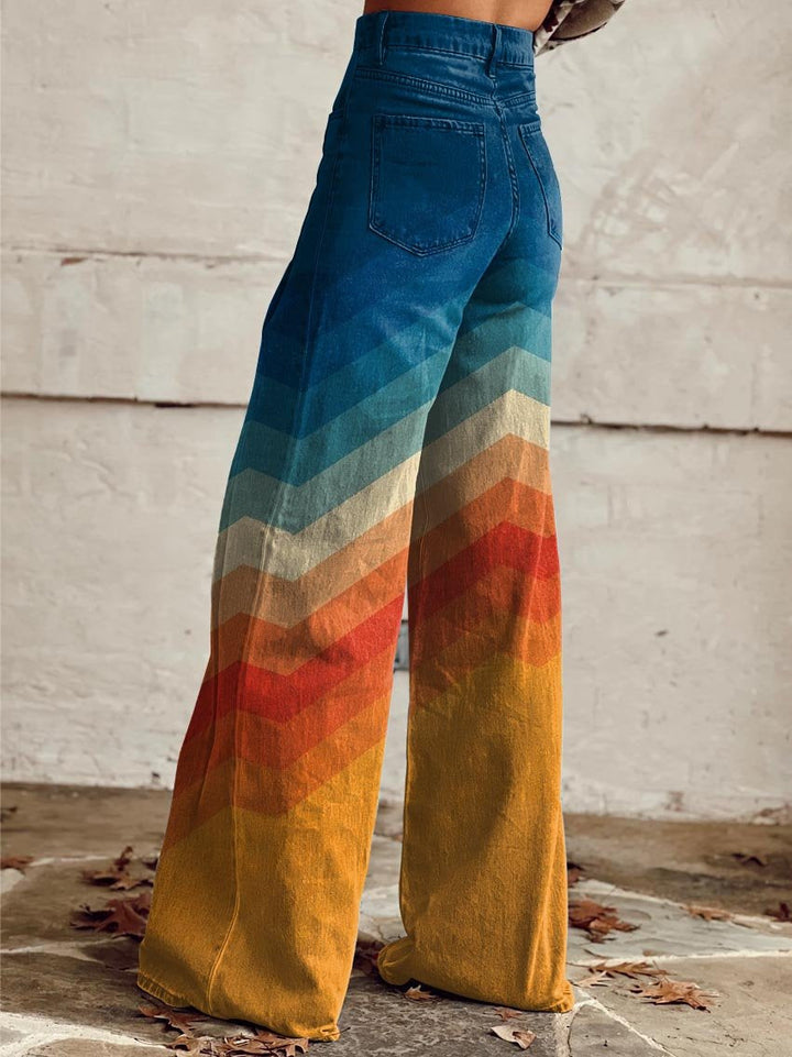 Lola - Pantalón elegante retro en zigzag