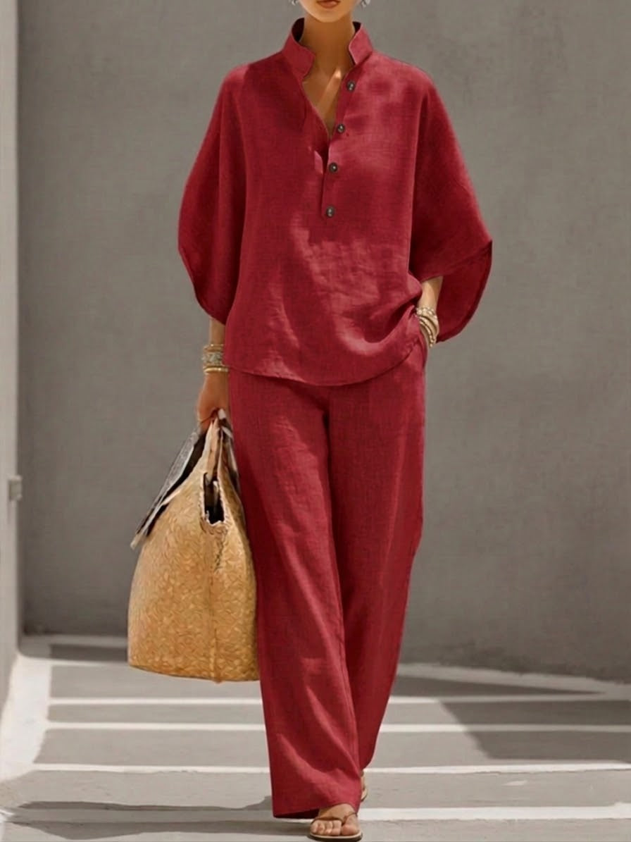 Maribel | Conjunto con mangas y pantalones anchos